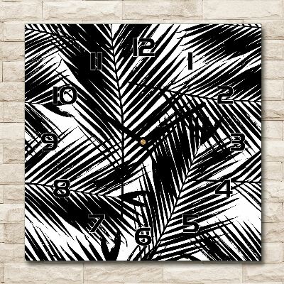 Orologio quadrato con motivo di foglie di palma