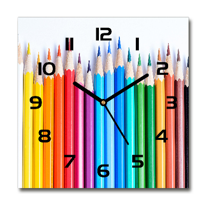 Orologio quadrato con motivo a matite colorate