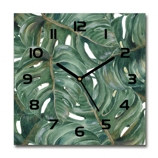 Orologio quadrato con motivo Monstera