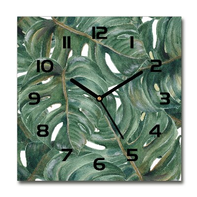 Orologio quadrato con motivo Monstera