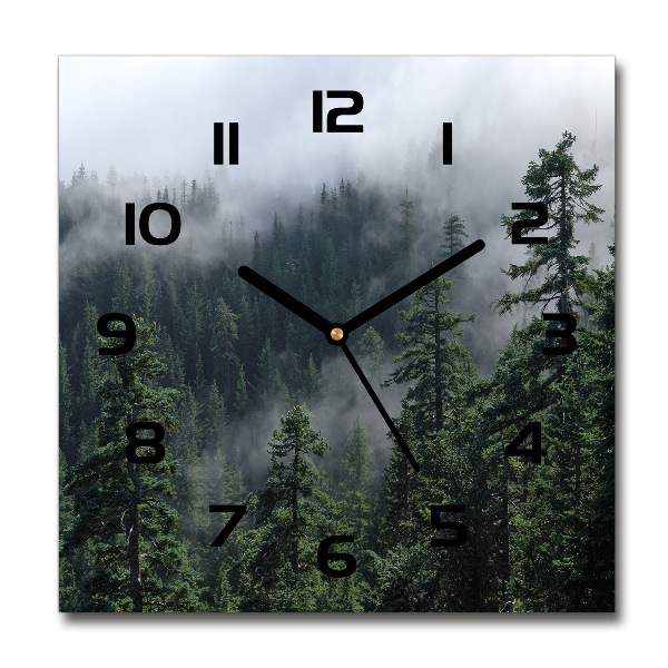Orologio quadrato con motivo 'Nebbia forestale'