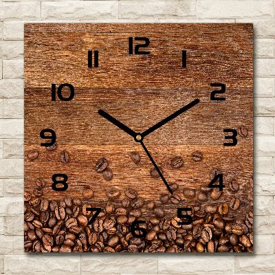 Orologio quadrato con decorazione a forma di chicchi di caffè