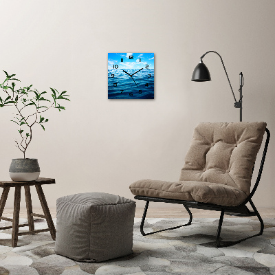 Orologio da parete quadrato con motivo ispirato all'acqua di mare