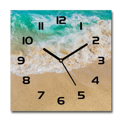 Orologio da parete quadrato con motivo spiaggia e mare