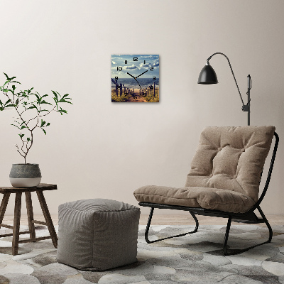 Orologio quadrato con motivo 