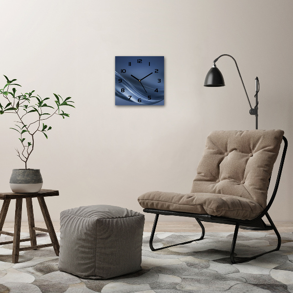 Orologio da parete quadrato con motivo a onda grigia