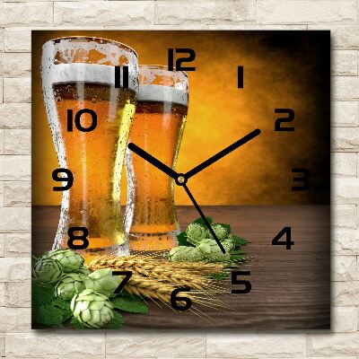Orologio quadrato con doppio quadrante a forma di bicchiere di birra