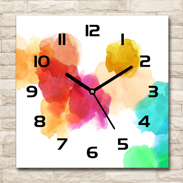 Orologio da parete quadrato con motivo 'Luoghi colorati'