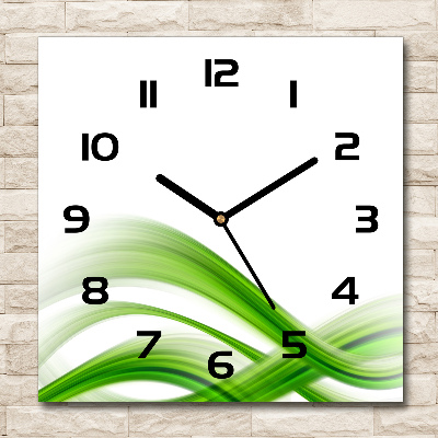 Orologio quadrato in vetro con motivo a onda astratta