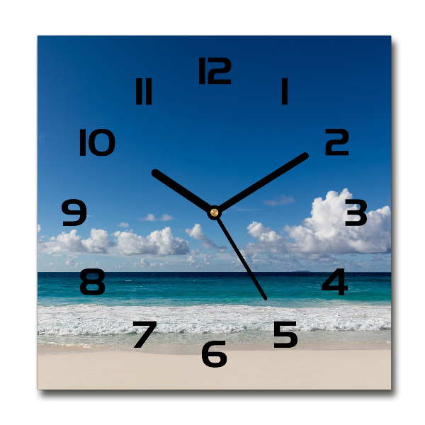 Orologio quadrato con quadrante ispirato alla spiaggia delle Seychelles