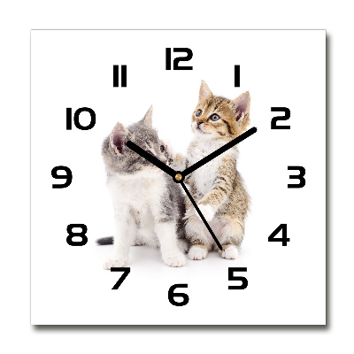 Orologio quadrato con motivo di due gattini