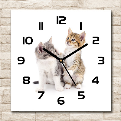 Orologio quadrato con motivo di due gattini