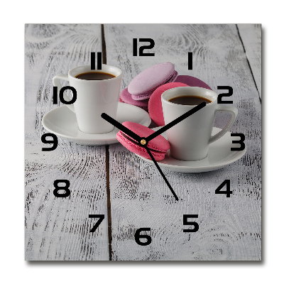 Orologio quadrato con motivo caffè e biscotti