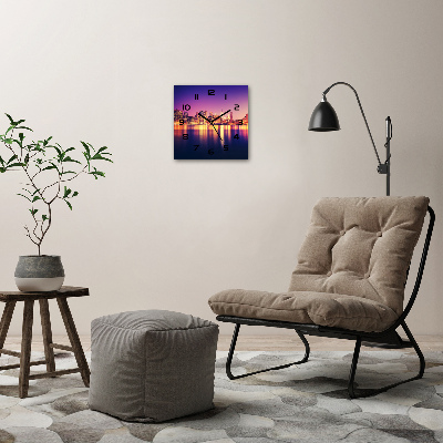 Orologio quadrato in vetro con motivo ispirato a Manhattan, New York