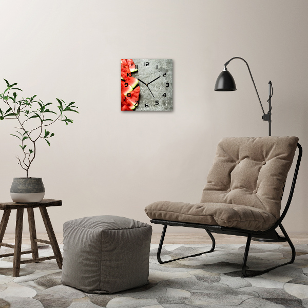 Orologio da parete quadrato con motivo a fette di anguria