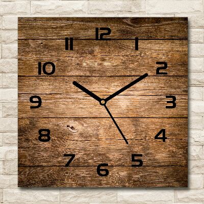Orologio quadrato con quadrante con motivo in legno