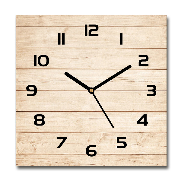 Orologio da parete quadrato con sfondo in legno