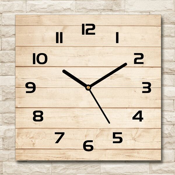 Orologio da parete quadrato con sfondo in legno