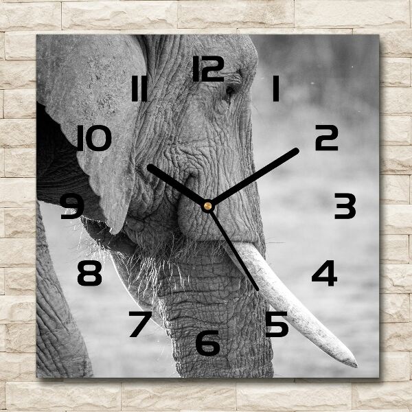 Orologio da parete quadrato con motivo elefante