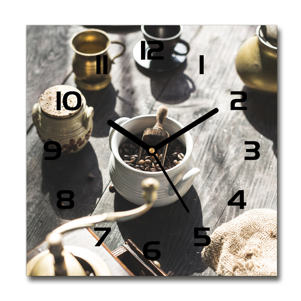 Orologio da parete quadrato con motivo macinacaffè