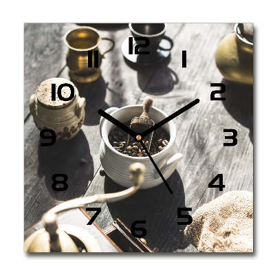Orologio da parete quadrato con motivo macinacaffè