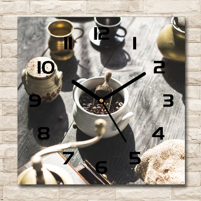Orologio da parete quadrato con motivo macinacaffè