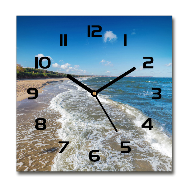 Orologio quadrato in vetro con motivo Mar Baltico