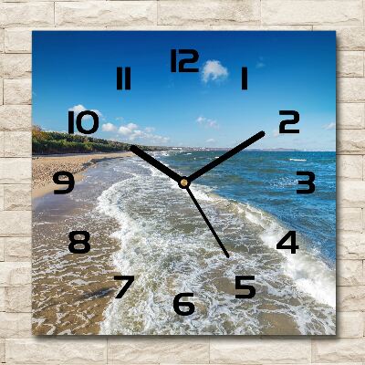 Orologio quadrato in vetro con motivo Mar Baltico