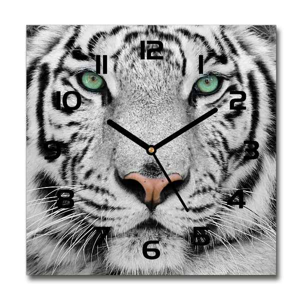 Orologio quadrato con motivo di tigre bianca