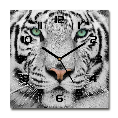 Orologio quadrato con motivo di tigre bianca
