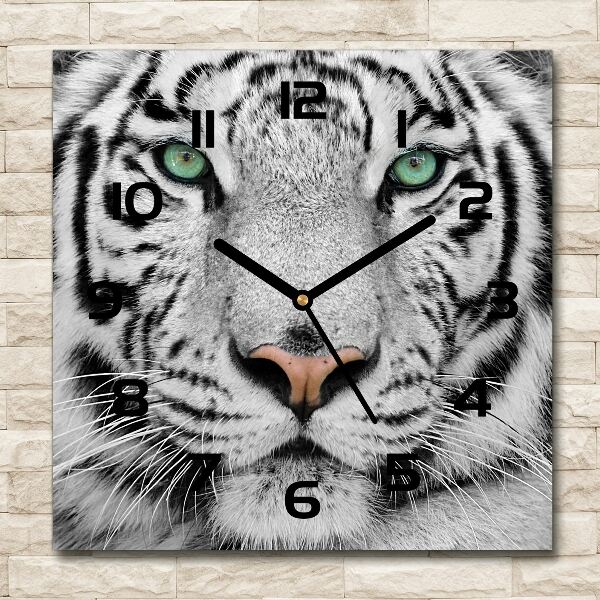 Orologio quadrato con motivo di tigre bianca