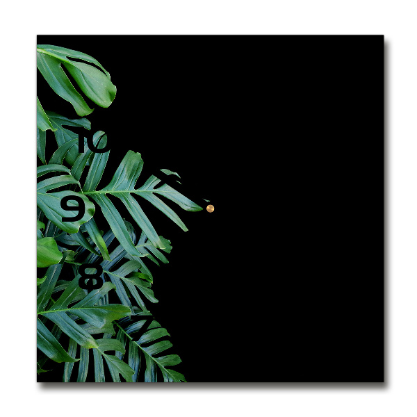 Orologio da parete quadrato con motivo Monstera