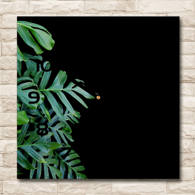 Orologio da parete quadrato con motivo Monstera