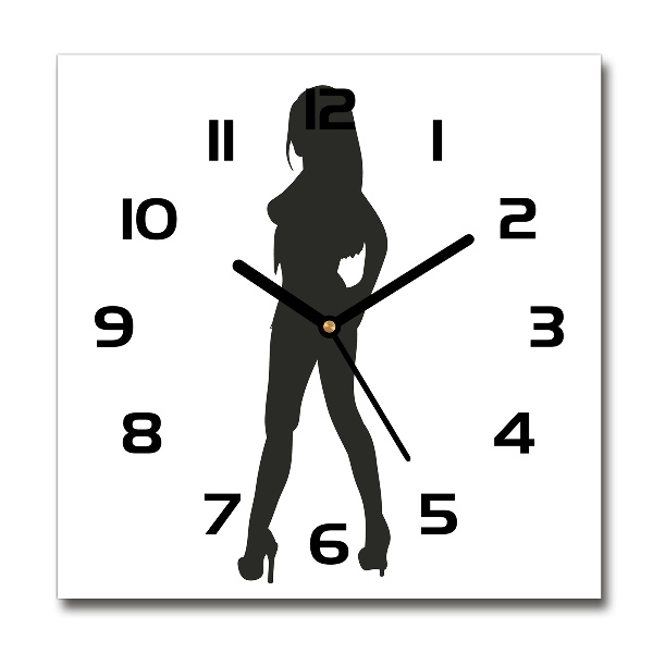 Orologio quadrato con silhouette di donna