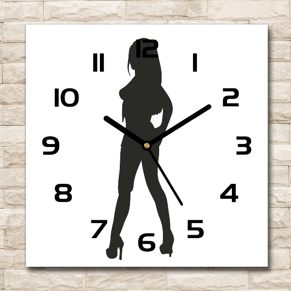 Orologio quadrato con silhouette di donna