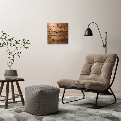 Orologio da parete quadrato con sfondo in legno