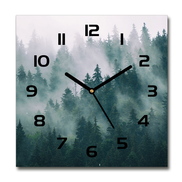 Orologio quadrato con quadrante raffigurante una nebbia sulla foresta