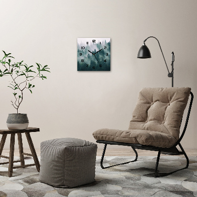 Orologio quadrato con quadrante raffigurante una nebbia sulla foresta