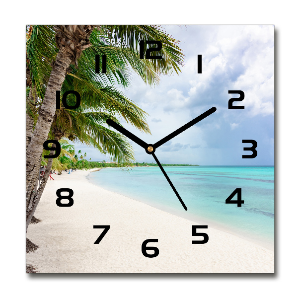 Orologio da parete quadrato con motivo spiaggia tropicale