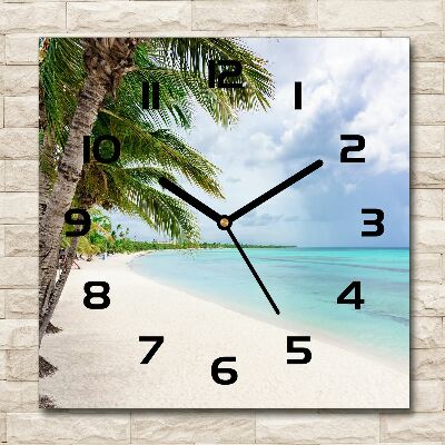 Orologio da parete quadrato con motivo spiaggia tropicale