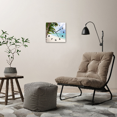Orologio da parete quadrato con motivo spiaggia tropicale