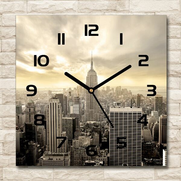 Orologio quadrato con motivo ispirato a Manhattan, New York