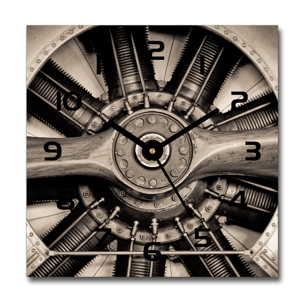 Orologio quadrato con movimento ispirato ai motori aeronautici