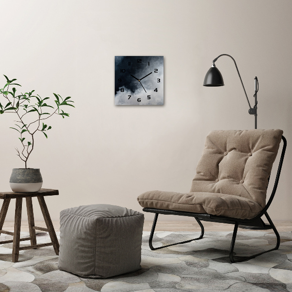 Orologio quadrato in vetro con finitura fumé bianco