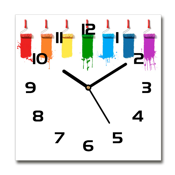 Orologio quadrato con motivo a rulli da pittura