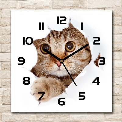 Orologio quadrato con motivo gatto