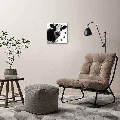 Orologio da parete quadrato con motivo a macchie di mucca