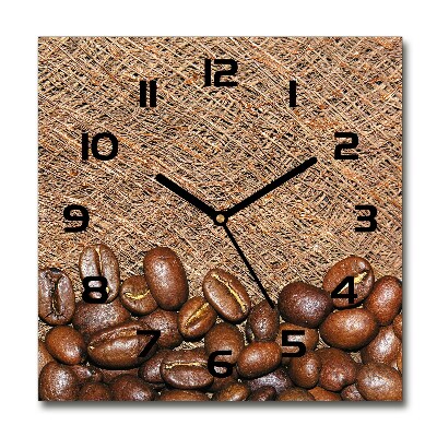 Orologio quadrato con decorazione a forma di chicchi di caffè
