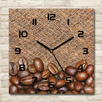 Orologio quadrato con decorazione a forma di chicchi di caffè
