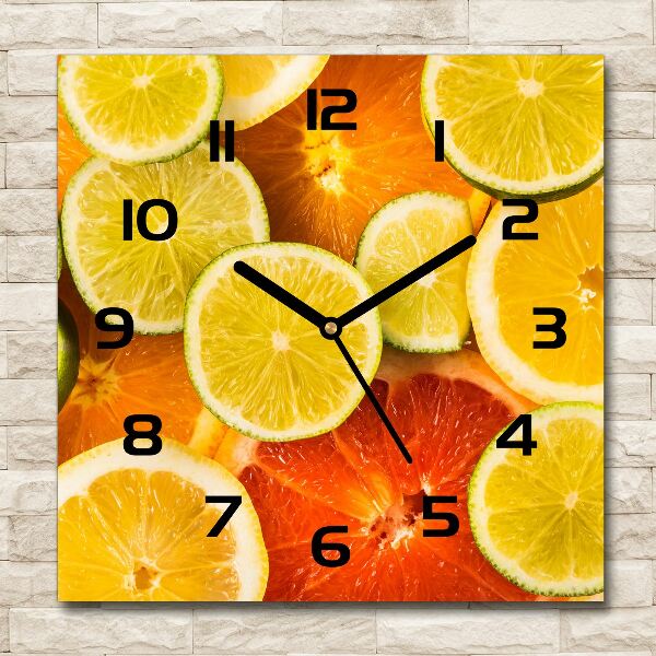 Orologio quadrato con motivo agli agrumi